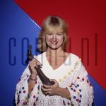 20-11-1981 Anita Meijer at studio in Amsterdam.

[keywords]Posed, Half Length, Eyecontact, Smiling, Singer, Edison Award[/keywords]